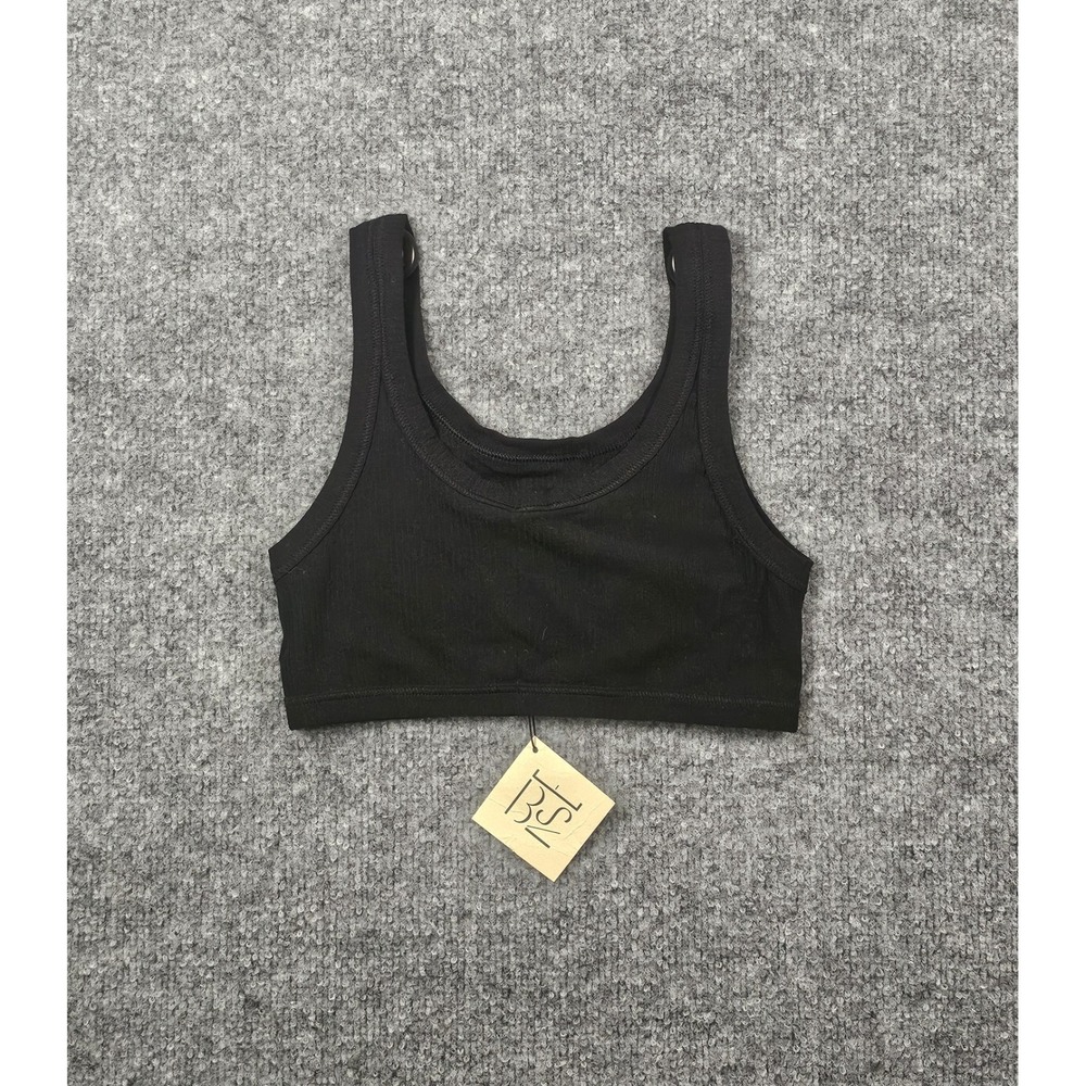Base Range Heart Ribbed Bra Size Small Black - Picture 5 of 8